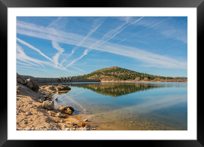coast of the lake of navacerrada. Spain Madrid Guadarrama. Framed Mounted Print by Mario Koufios