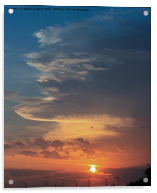 Johor sunset Acrylic by Stuart C Clarke