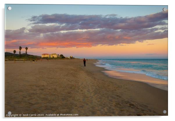 Sunset on the beach of Saint Salvador - 1 Acrylic by Jordi Carrio