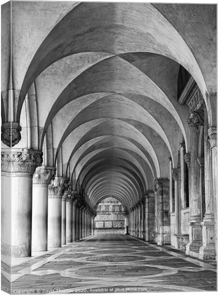 Magnificent Arches of Doges Palace Canvas Print by David Thomas