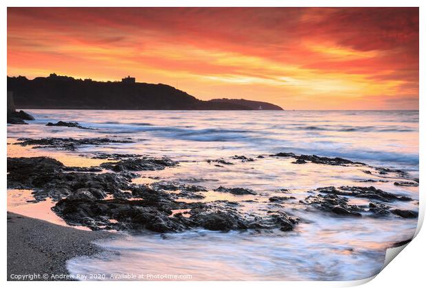 Gyllyngvase sunrise  Print by Andrew Ray