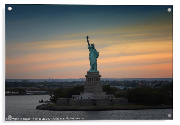 Majestic Sunset View of the Iconic Statue of Liber Acrylic by David Thomas