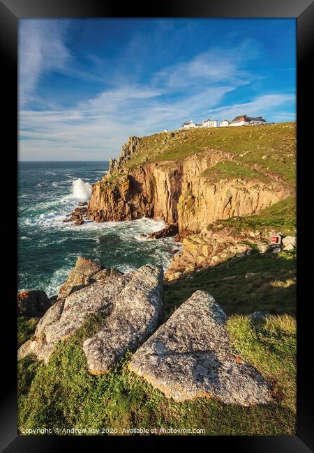 Greeb Zawn (Lands End) Framed Print by Andrew Ray