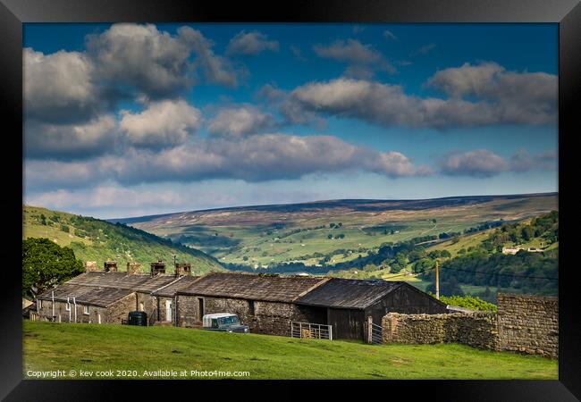 Gunnerside farms Framed Print by kevin cook