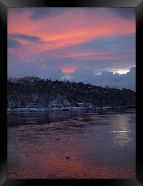 Winter Sunset Menai Bridge Framed Print by Amy Knight