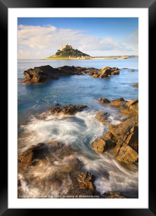 St Michael's Mount at high tide Framed Mounted Print by Andrew Ray