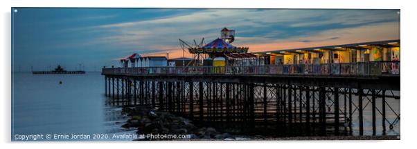 Herne Bay pier at dusk Acrylic by Ernie Jordan