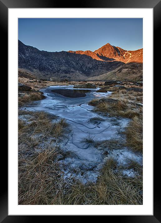 Snowdon and the frozen pond Framed Mounted Print by Rory Trappe