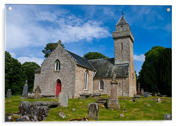 Cawdor Church Acrylic by Jacqi Elmslie