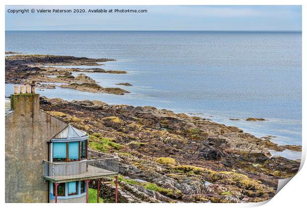 Portencross Rocky Coastline  Print by Valerie Paterson