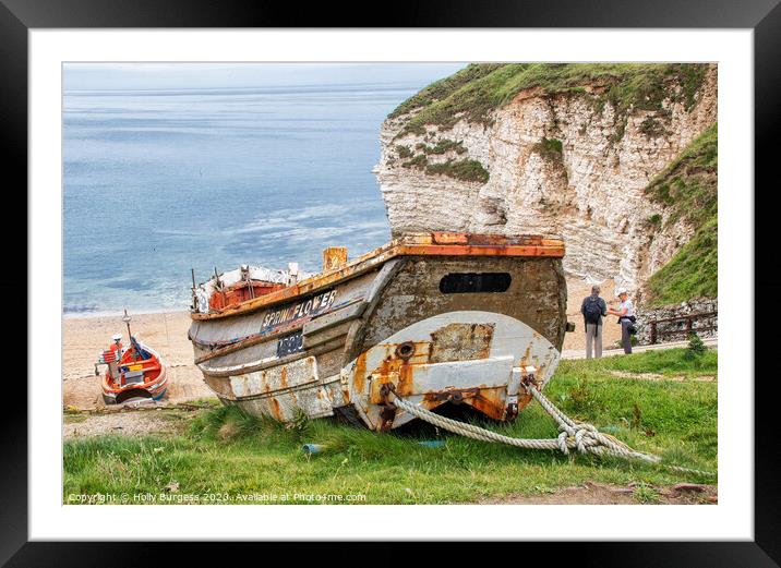 Flamborough North Landing  Framed Mounted Print by Holly Burgess