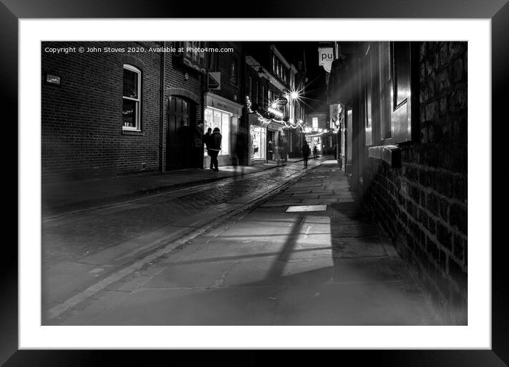 York by night Framed Mounted Print by John Stoves