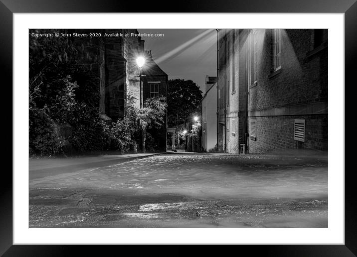 Durham By Night Framed Mounted Print by John Stoves