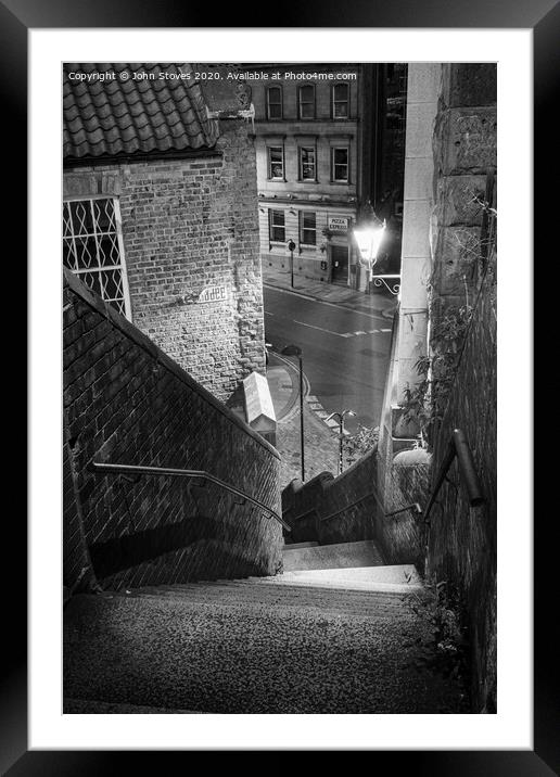 Newcastle by Night Framed Mounted Print by John Stoves