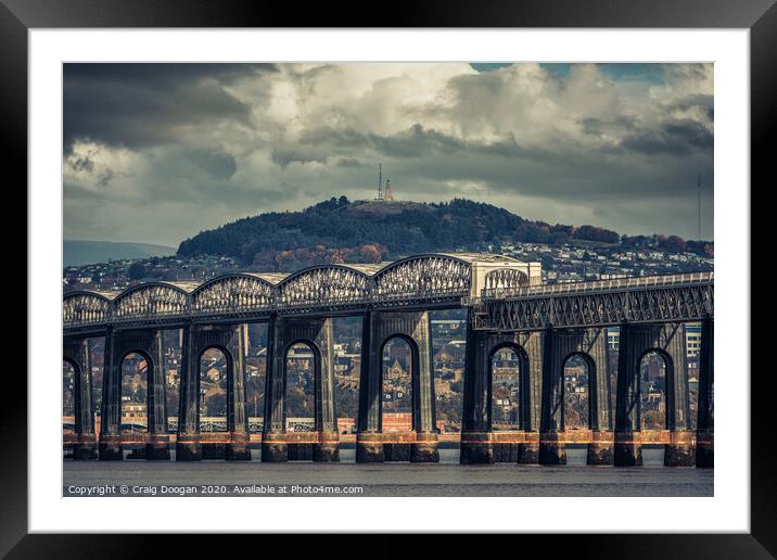 Tay Rail Bridge Framed Mounted Print by Craig Doogan