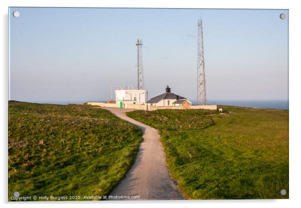 Flamborough Lighthouse: A Beacon Amidst Turbulence Acrylic by Holly Burgess