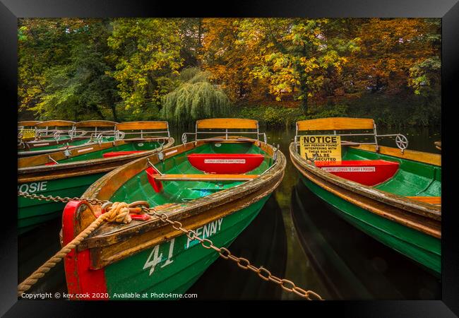 Autumn onthe boats  Framed Print by kevin cook