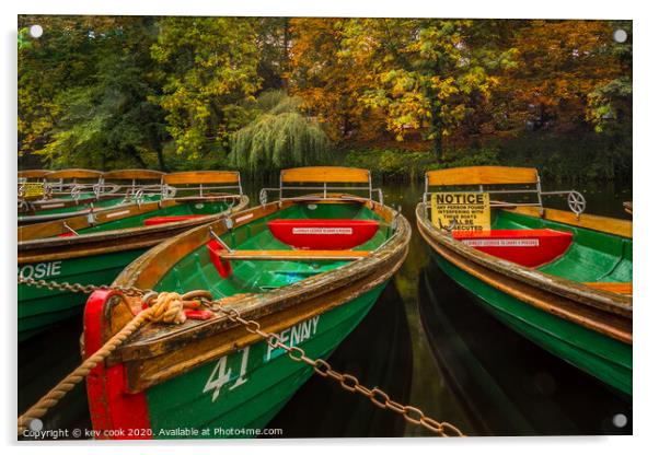 Autumn onthe boats  Acrylic by kevin cook