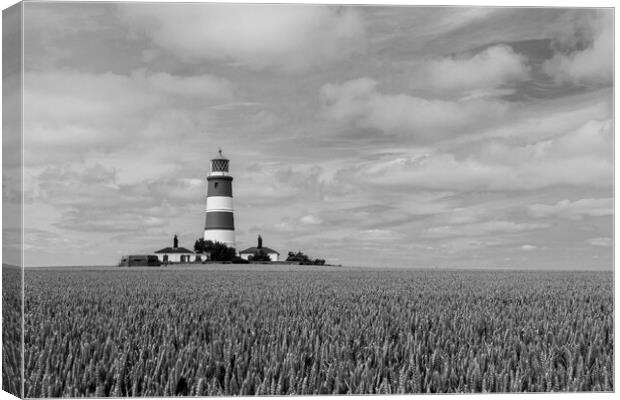 The Striking Monochrome of Happisburgh Lighthouse Canvas Print by Kevin Snelling