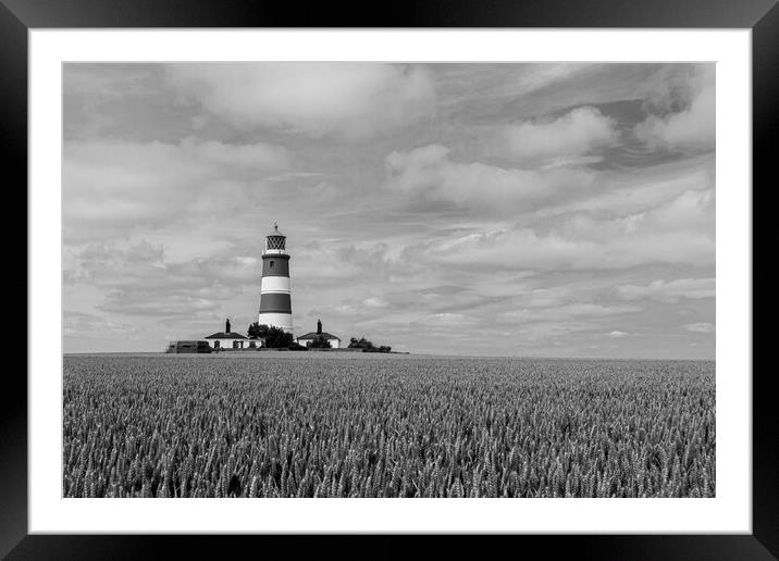 The Striking Monochrome of Happisburgh Lighthouse Framed Mounted Print by Kevin Snelling