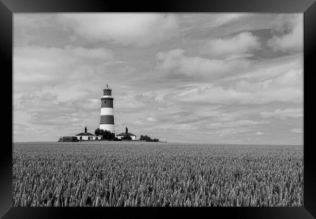 The Striking Monochrome of Happisburgh Lighthouse Framed Print by Kevin Snelling
