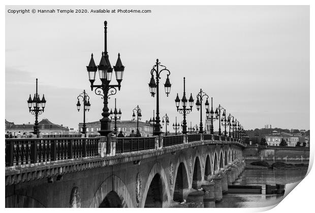 Pont Saint Jean, Bordeaux Print by Hannah Temple