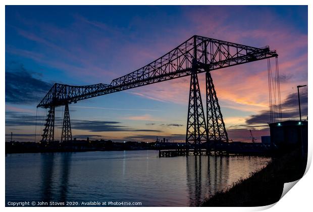 Transporter Bridge at Sunset Print by John Stoves