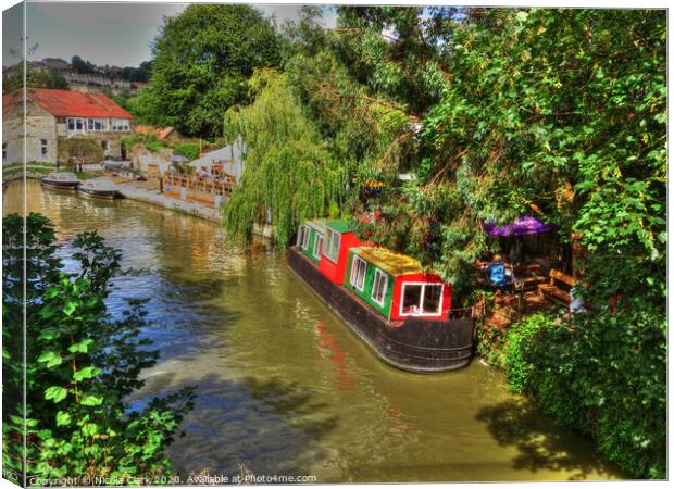 Summer Along The Canal Canvas Print by Nicola Clark
