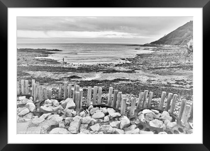 Low Tide At Talland Beach, Cornwall. Framed Mounted Print by Neil Mottershead