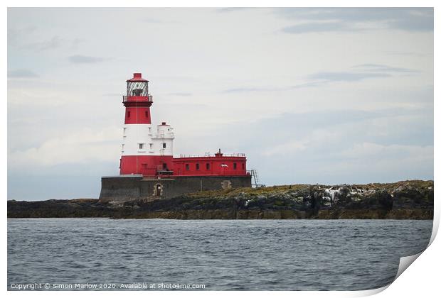 Majestic Inner Farne Lighthouse Print by Simon Marlow