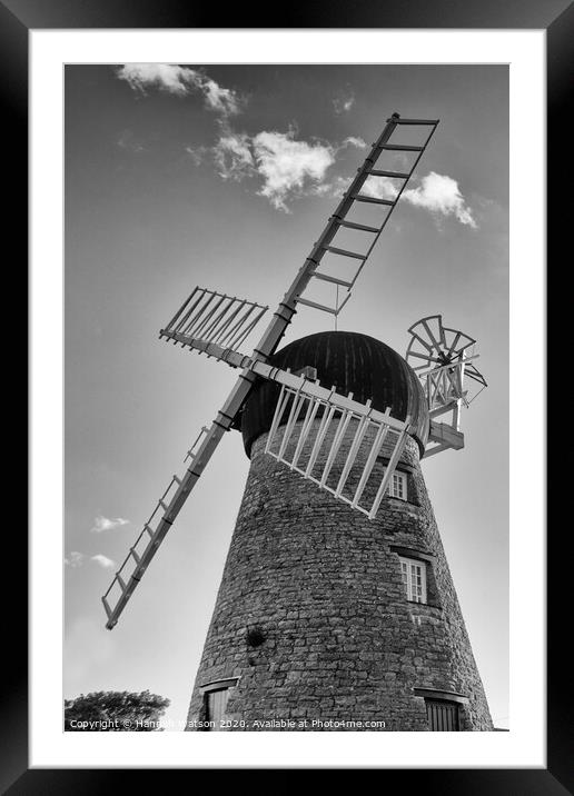 Whitburn Windmill Framed Mounted Print by Hannah Watson