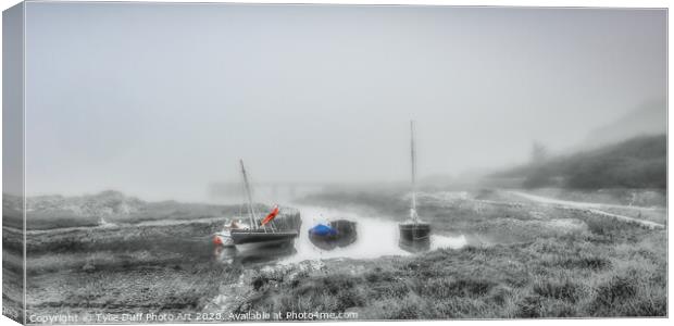 Sea Mist At Portencross (spot colour) Canvas Print by Tylie Duff Photo Art