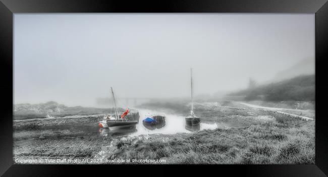 Sea Mist At Portencross (spot colour) Framed Print by Tylie Duff Photo Art