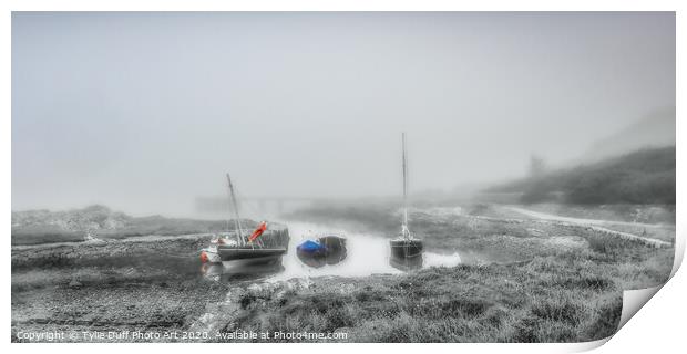 Sea Mist At Portencross (spot colour) Print by Tylie Duff Photo Art