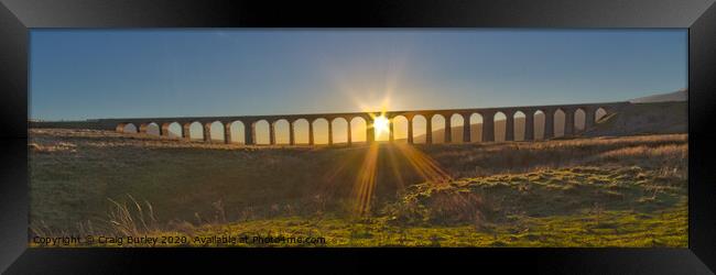 Ribblehead Viaduct at sunset Framed Print by Craig Burley