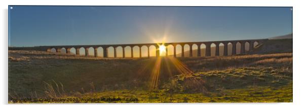 Ribblehead Viaduct at sunset Acrylic by Craig Burley
