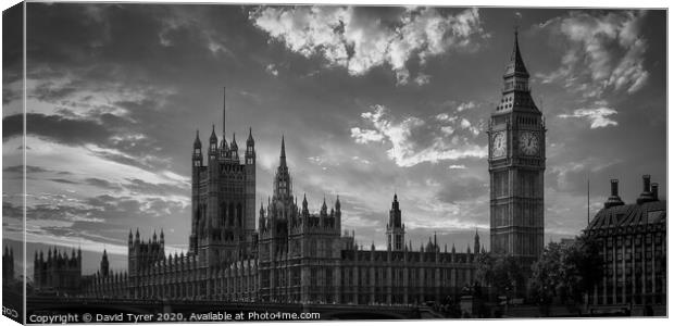 Houses of Parliament and Big Ben - London Canvas Print by David Tyrer