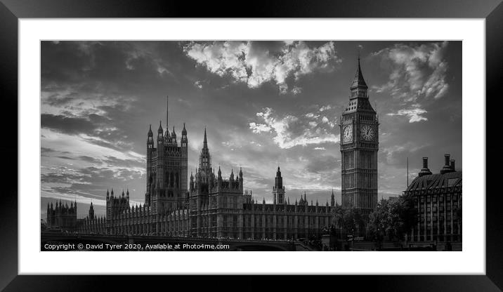 Houses of Parliament and Big Ben - London Framed Mounted Print by David Tyrer