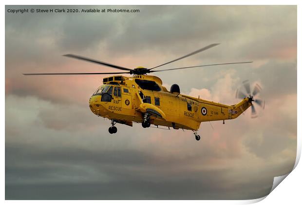 RAF Search and Rescue Sea King Print by Steve H Clark