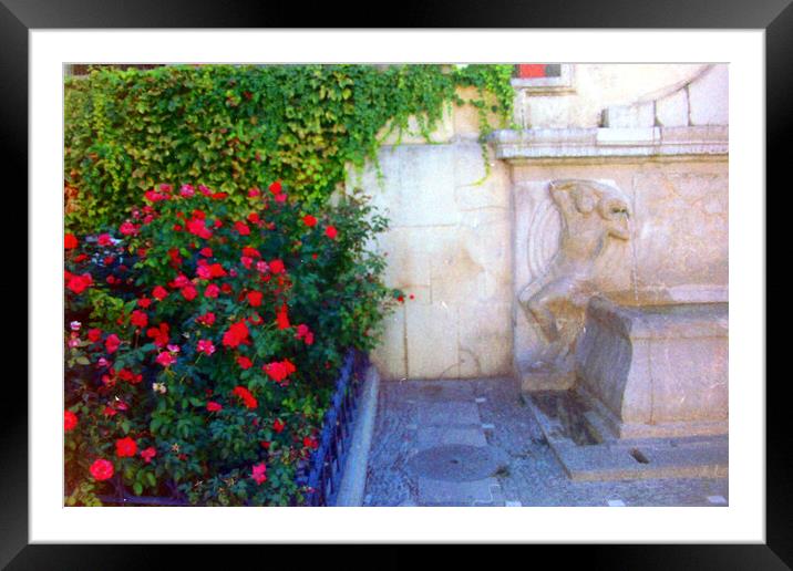 Detail of a fountain in Granada. Lomography Framed Mounted Print by Jose Manuel Espigares Garc