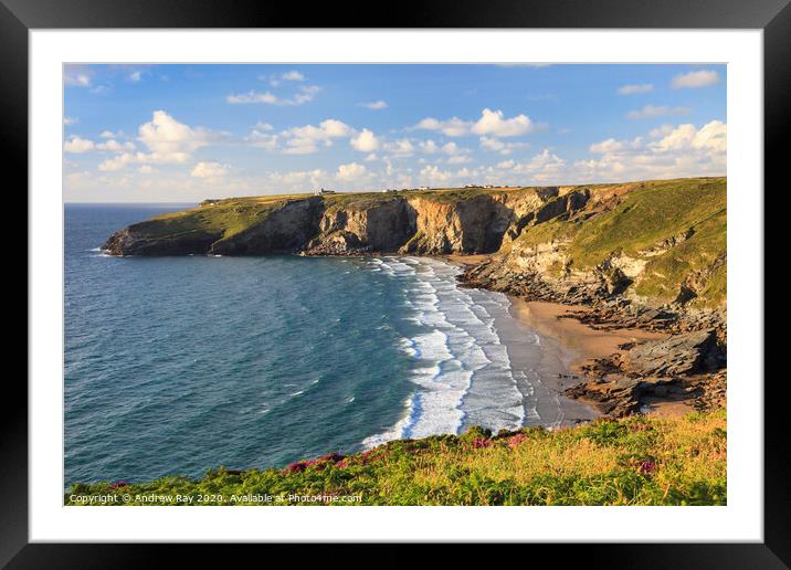 Coast Path View (Trebarwith Strand) Framed Mounted Print by Andrew Ray