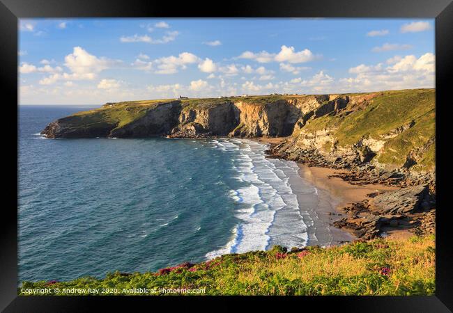 Coast Path View (Trebarwith Strand) Framed Print by Andrew Ray