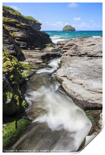 Trebarwith Stream Print by Andrew Ray