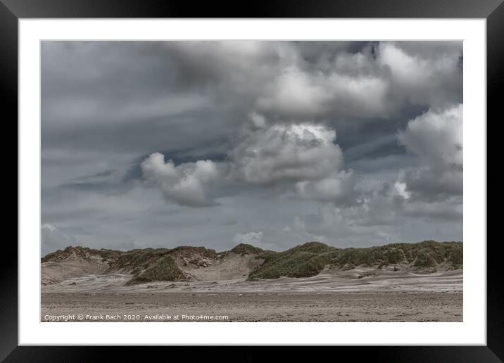 Blaavand beach dunes at the North sea coast on a windy day, Denmark Framed Mounted Print by Frank Bach