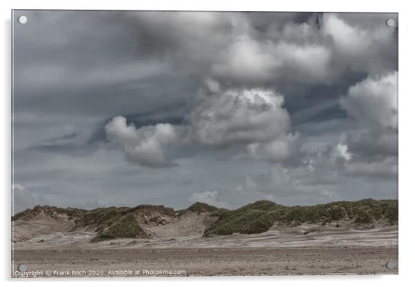 Blaavand beach dunes at the North sea coast on a windy day, Denmark Acrylic by Frank Bach