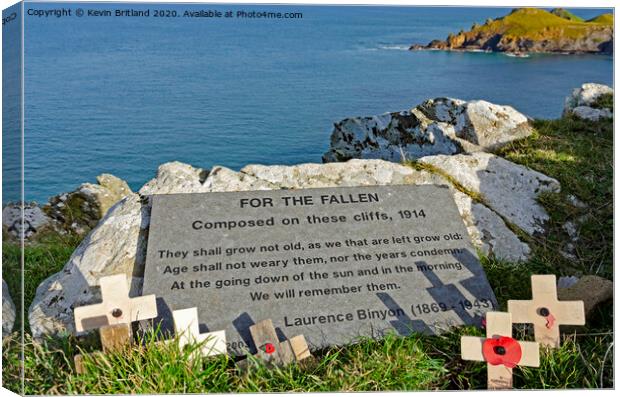 for the fallen Canvas Print by Kevin Britland