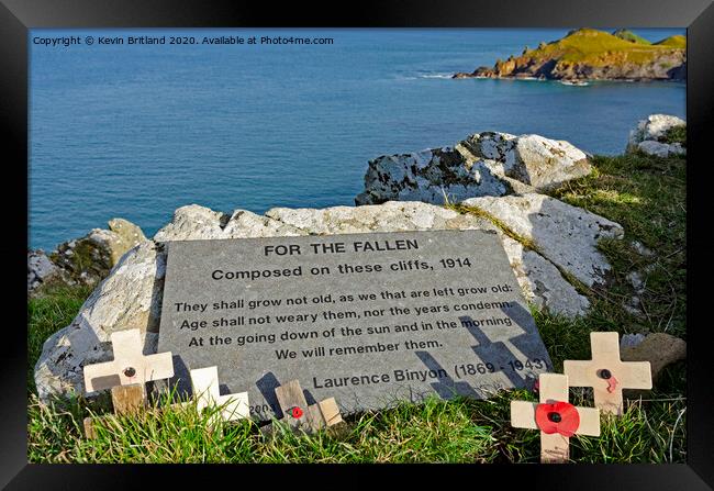 for the fallen Framed Print by Kevin Britland