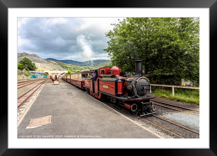 Great little train of Wales Framed Mounted Print by jim Hamilton