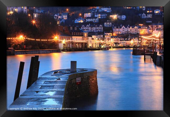 Inner Pier at Twilight (Looe) Framed Print by Andrew Ray