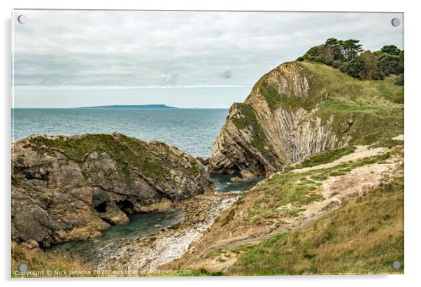 Stair Hole Bay next to Lulworth Cove Dorset Coast  Acrylic by Nick Jenkins